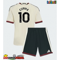 Camisa de Futebol Manchester United Matheus Cunha #10 Equipamento Alternativo Infantil 2026-27 Manga Curta (+ Calças curtas)